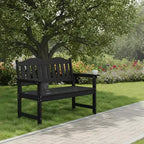 2-Person Poly Lumber Garden Bench, Weather-Resistant Slatted Patio Loveseat, Outdoor Seating Furniture for Yard, Park, Porch & Backyard