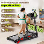 Treadmill Flash Deal - 3.75HP Folding Treadmill W/Speaker, Dual Control Modes: Console & App Control, large Display Screen,105 Programs, 9MPH, Black