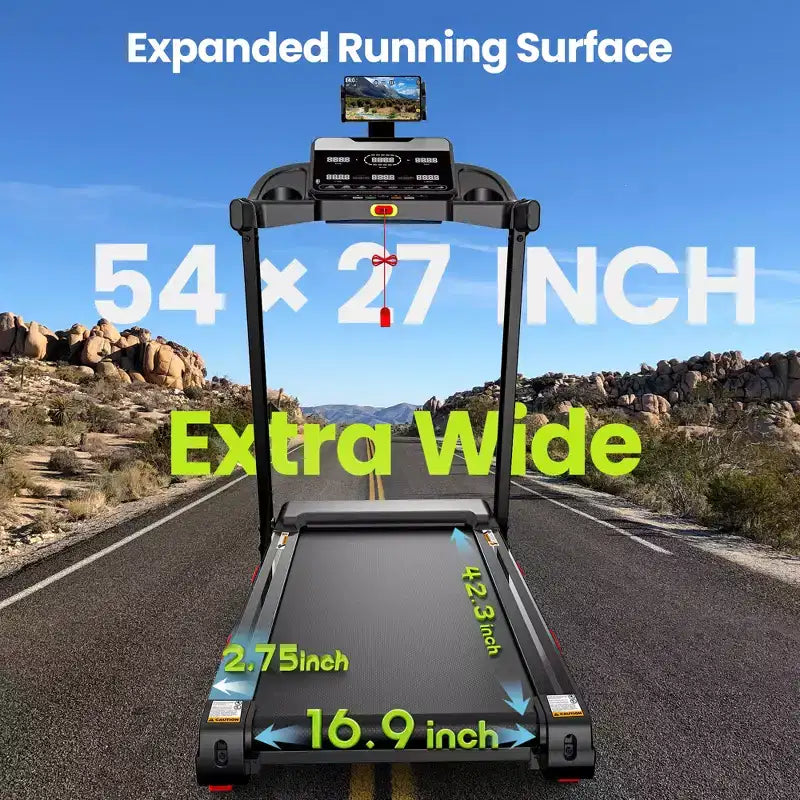 Tapis Roulant Domestico con Doppio Motore Brushless da 3,5 HP, Tapis Roulant Pieghevole con Inclinazione Manuale del 6%, 14,5 Km/h, Capacità di 158 Kg, Nastro Largo 43 cm