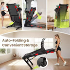 Tapis Roulant Domestico con Doppio Motore Brushless da 3,5 HP, Tapis Roulant Pieghevole con Inclinazione Manuale del 6%, 14,5 Km/h, Capacità di 158 Kg, Nastro Largo 43 cm
