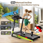 Tapis Roulant Pieghevole per Casa con Motore da 3.75 HP, Controllo tramite App, Altoparlanti Bluetooth, Inclinazione Manuale, Capacità 150 kg