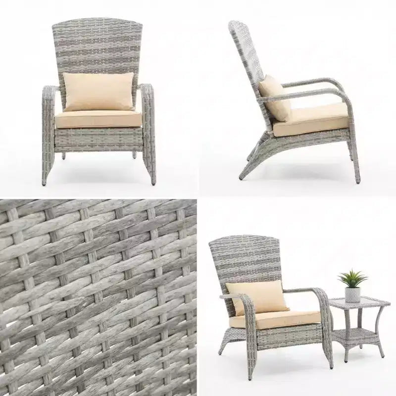 FERPIT Sedia da Giardino in Rattan Intrecciato per Esterni con Cuscini per Tutte le Stagioni