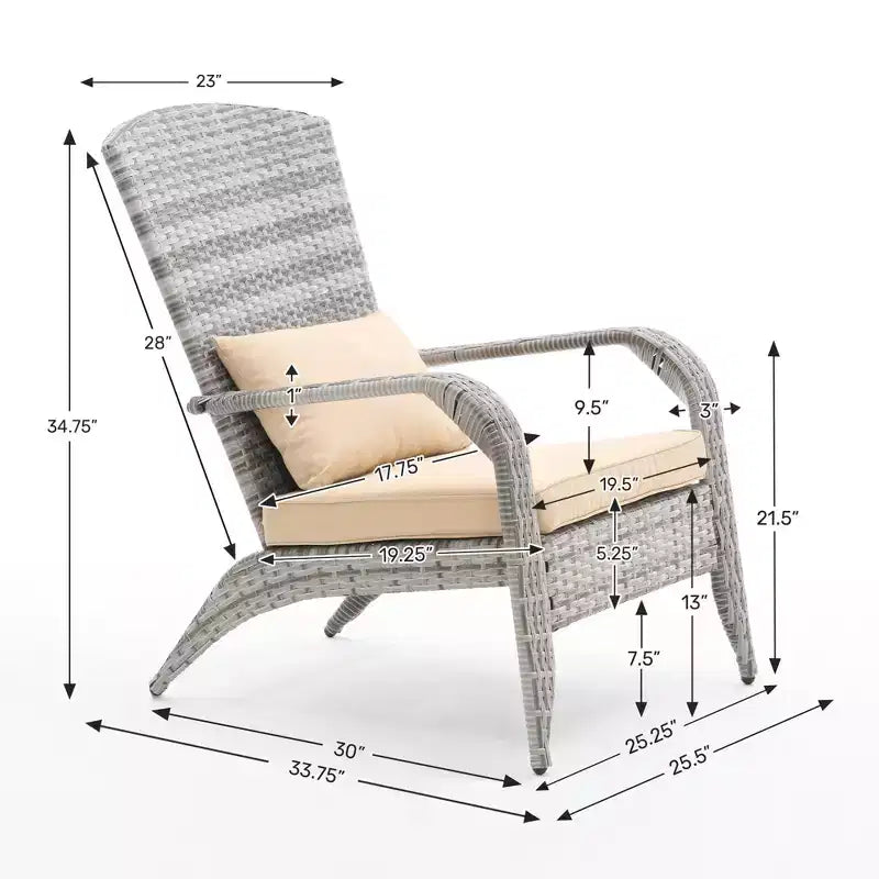 FERPIT Sedia da Giardino in Rattan Intrecciato per Esterni con Cuscini per Tutte le Stagioni