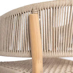 ModernLuxe Acacia Wood Outdoor Rope Dining Chairs, Patio Accent Chair Club Chair with Hand-Woven Rope - Set of 2, Brown