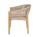 ModernLuxe Acacia Wood Outdoor Rope Dining Chairs, Patio Accent Chair Club Chair with Hand-Woven Rope - Set of 2, Brown
