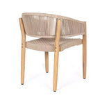 ModernLuxe Acacia Wood Outdoor Rope Dining Chairs, Patio Accent Chair Club Chair with Hand-Woven Rope - Set of 2, Brown