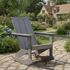 Sedia a dondolo Adirondack Gymax con braccioli arrotondati, per portico, in HDPE, supporta fino a 150 kg, grigio