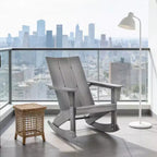Sedia a dondolo Adirondack Gymax con braccioli arrotondati, per portico, in HDPE, supporta fino a 150 kg, grigio