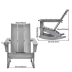 Sedia a dondolo Adirondack Gymax con braccioli arrotondati, per portico, in HDPE, supporta fino a 150 kg, grigio