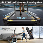 Incline Treadmill 20% Auto, Foldable Home Treadmill with Handle Bar, 5HP Quiet Brushless Motor, LED Display, 400 LBS Capacity