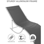 Ergonomic S-Shaped Reclining Patio Chair Set - 2-Piece Adjustable Outdoor Chaise Loungers, Aluminum Frame, Ideal for Pool, Beach, Deck, Backyard