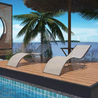 Ergonomic S-Shaped Reclining Patio Chair Set - 2-Piece Adjustable Outdoor Chaise Loungers, Aluminum Frame, Ideal for Pool, Beach, Deck, Backyard
