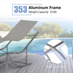 Ergonomic S-Shaped Reclining Patio Chair Set - 2-Piece Adjustable Outdoor Chaise Loungers, Aluminum Frame, Ideal for Pool, Beach, Deck, Backyard