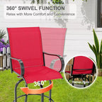 Set of 2 Swivel Outdoor Bar Stools, Bar Height Patio Chairs for Garden, Balcony & Backyard, 300 lbs Capacity