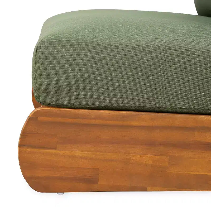 ModernLuxe Outdoor Lounge Chair, Acacia Wood Patio Accent Club Chair with Water-Resistant Cushions