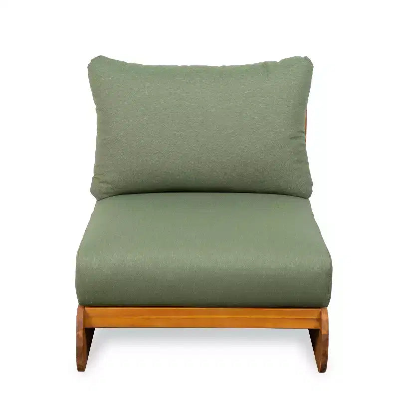 ModernLuxe Outdoor Lounge Chair, Acacia Wood Patio Accent Club Chair with Water-Resistant Cushions