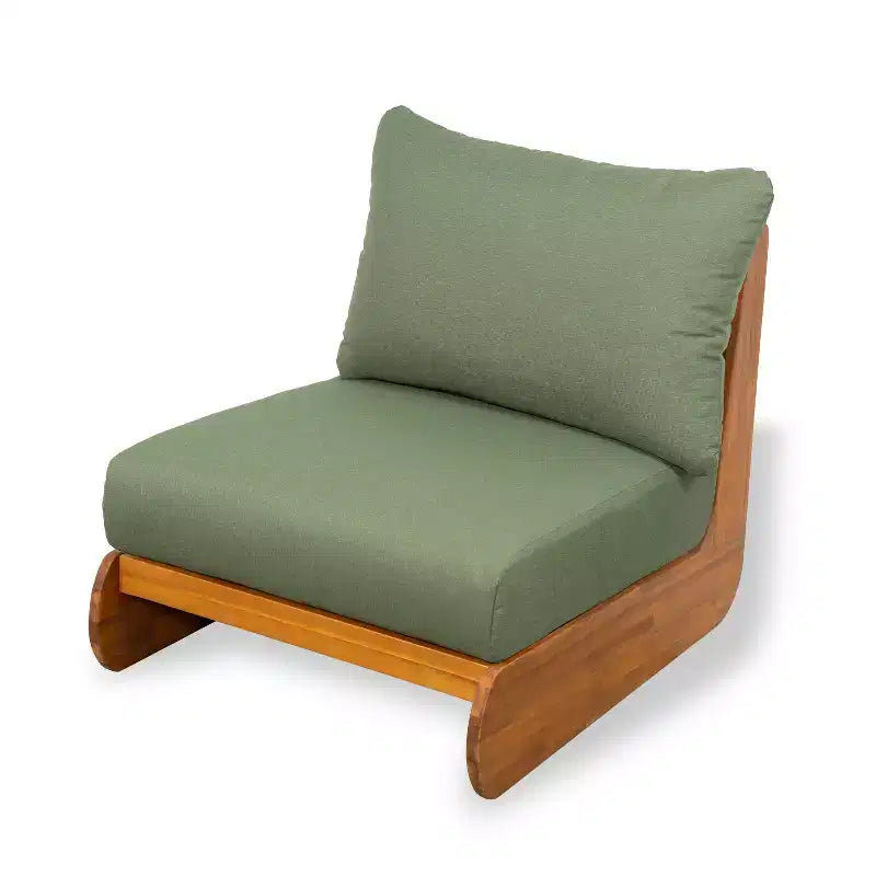 ModernLuxe Outdoor Lounge Chair, Acacia Wood Patio Accent Club Chair with Water-Resistant Cushions