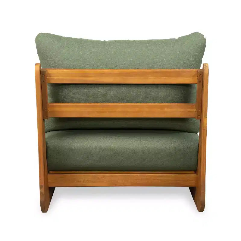 ModernLuxe Outdoor Lounge Chair, Acacia Wood Patio Accent Club Chair with Water-Resistant Cushions