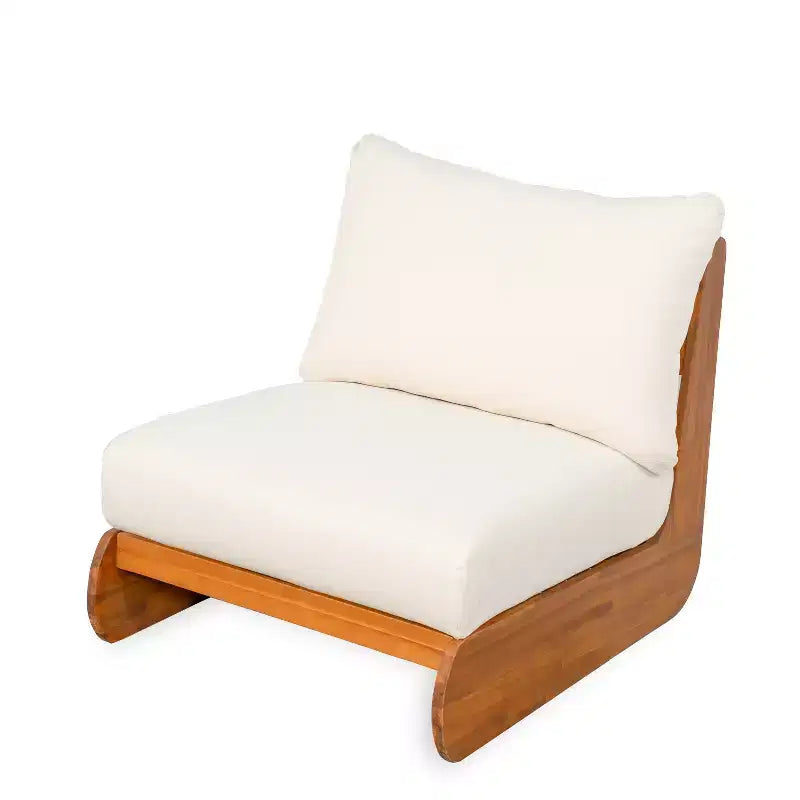 ModernLuxe Outdoor Lounge Chair, Acacia Wood Patio Accent Club Chair with Water-Resistant Cushions