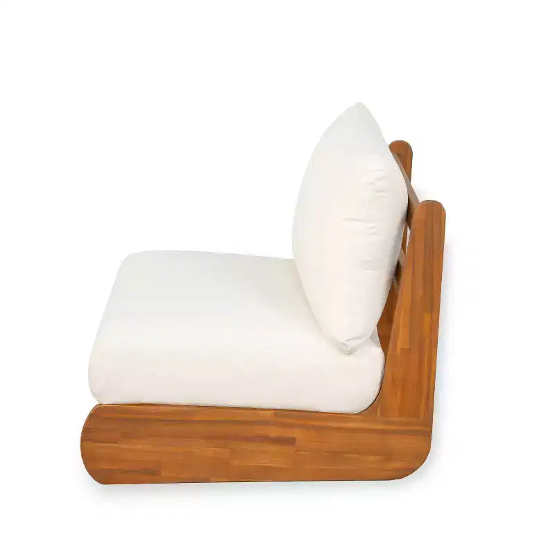 ModernLuxe Outdoor Lounge Chair, Acacia Wood Patio Accent Club Chair with Water-Resistant Cushions