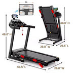 3.75HP Quiet Motor Treadmill with Incline, 330 lb Capacity, LED Display, 105 Programs & Bluetooth Connectivity