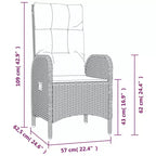 vidaXL Outdoor Chair Poly rattan and steel Ergonomic