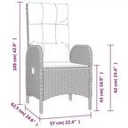 vidaXL Outdoor Chair Poly rattan and steel Ergonomic