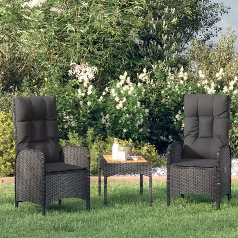 vidaXL Outdoor Chair Poly rattan and steel Ergonomic