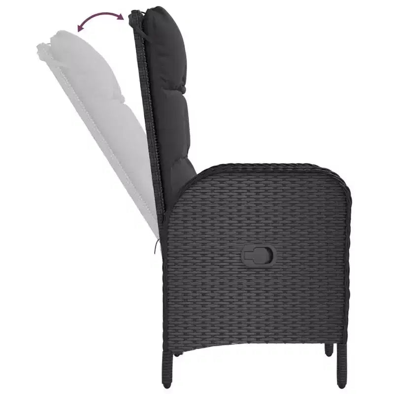 vidaXL Outdoor Chair Poly rattan and steel Ergonomic