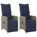 vidaXL Reclining Patio Chair with Cushions Poly Rattan