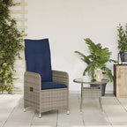 vidaXL Sedia Reclinabile da Giardino con Cuscini in Poly Rattan