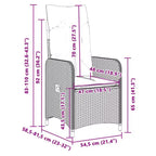 vidaXL Sedia Reclinabile da Giardino con Cuscini in Poly Rattan
