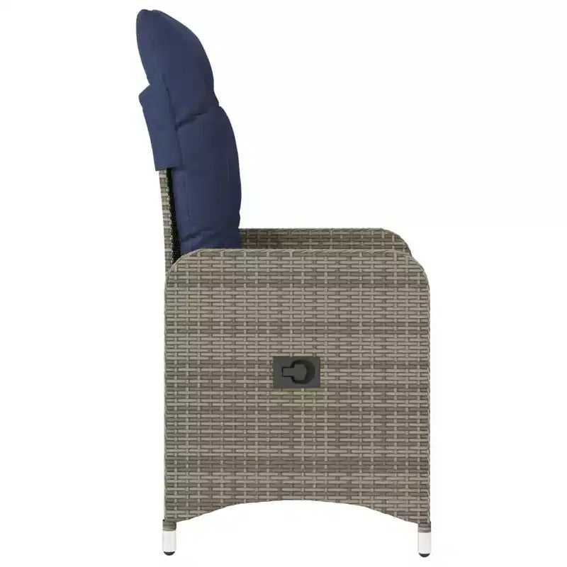 vidaXL Sedia Reclinabile da Giardino con Cuscini in Poly Rattan