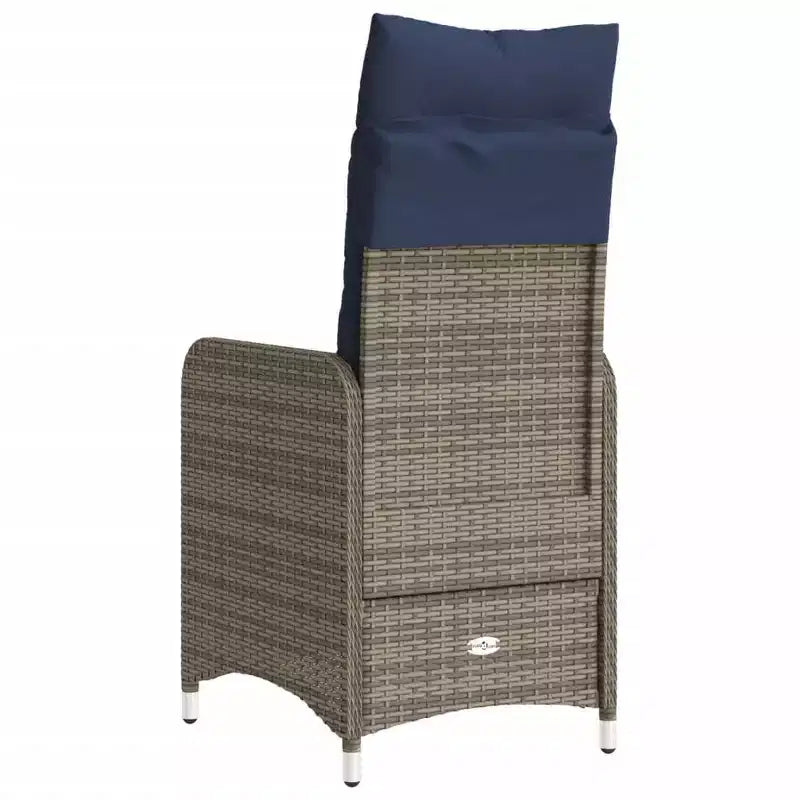 vidaXL Sedia Reclinabile da Giardino con Cuscini in Poly Rattan