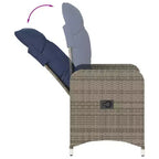 vidaXL Sedia Reclinabile da Giardino con Cuscini in Poly Rattan