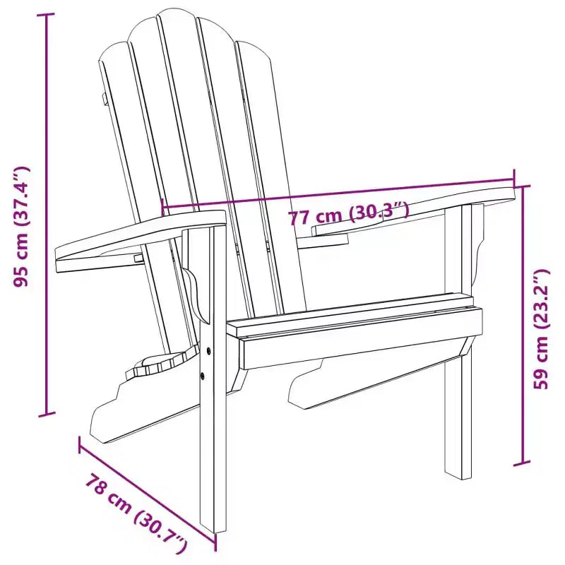 vidaXL Adirondack Chair 2 pcs 78 x 77 x 95 cm Solid Teak Wood