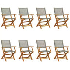 vidaXL Garden Chair Set of 6 Solid acacia wood, PE rattan Standard