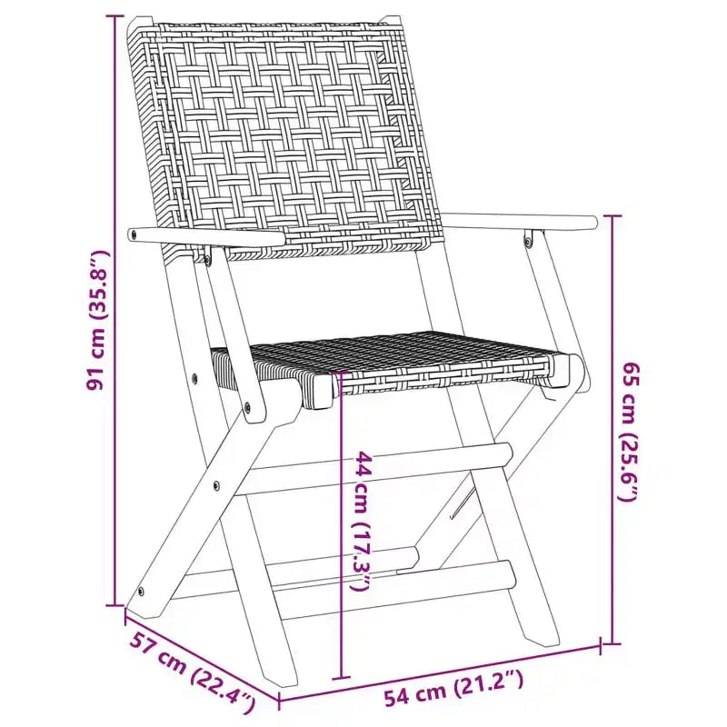 vidaXL Set 6 Sedie da Giardino in Legno Massello di Acacia e Rattan PE Standard