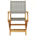 vidaXL Set 6 Sedie da Giardino in Legno Massello di Acacia e Rattan PE Standard
