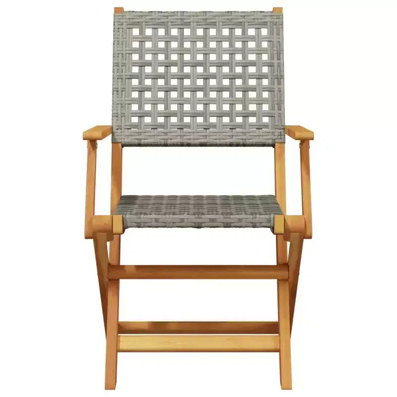 vidaXL Set 6 Sedie da Giardino in Legno Massello di Acacia e Rattan PE Standard