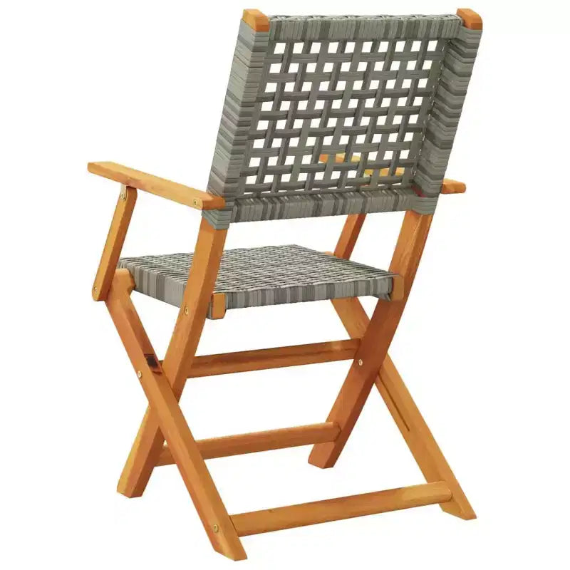 vidaXL Set 6 Sedie da Giardino in Legno Massello di Acacia e Rattan PE Standard