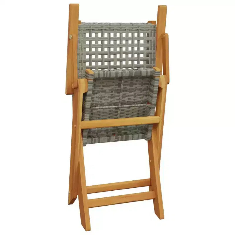 vidaXL Set 6 Sedie da Giardino in Legno Massello di Acacia e Rattan PE Standard