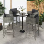 vidaXL Set di 4 Sgabelli da Bar in Polyrattan, Acciaio Verniciato a Polvere