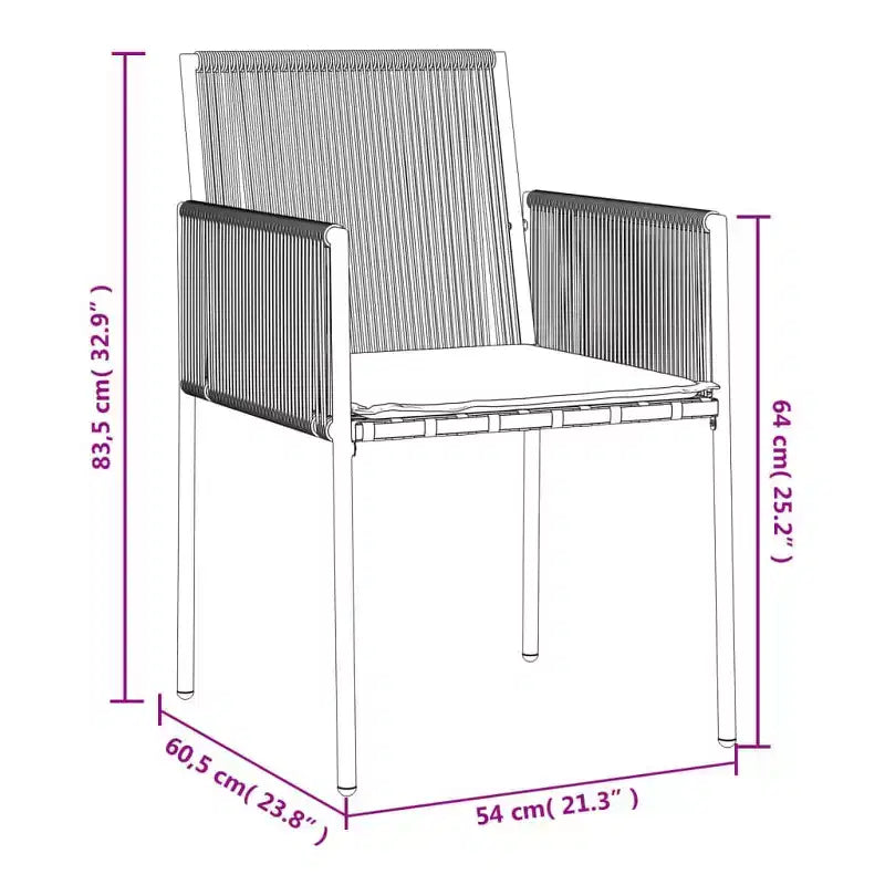 vidaXL Garden Chair Set of 6 PE rattan Standard Durable