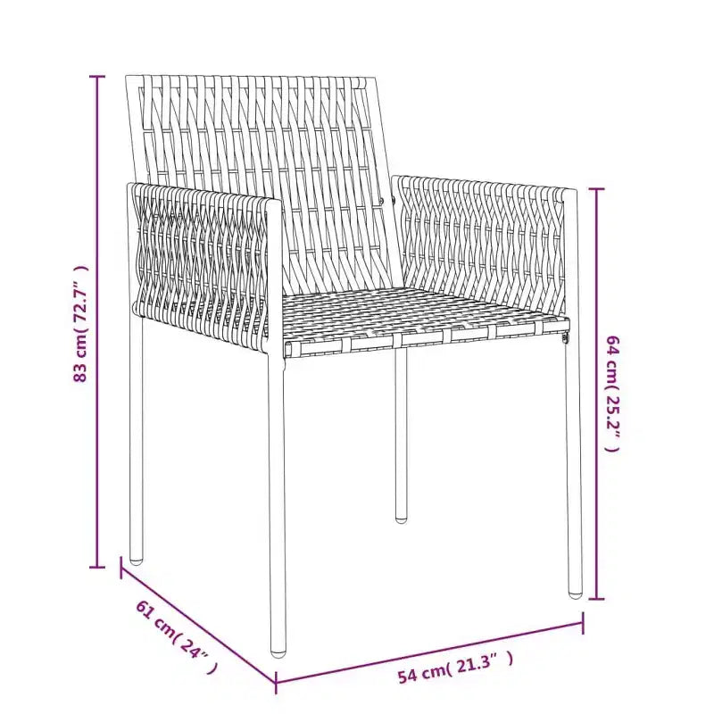 vidaXL Set Sedie da Giardino 6 pz in Polirattan, Acciaio Rivestito a Polvere