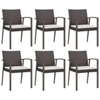 vidaXL Garden Chair Set of 6 Poly Rattan, Steel Medium Durable