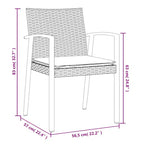 vidaXL Garden Chair Set of 6 Poly Rattan, Steel Medium Durable