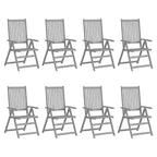 vidaXL Garden Chair Set of 6 Solid Acacia Wood Standard Foldable