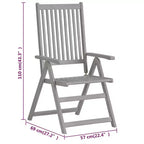 vidaXL Garden Chair Set of 6 Solid Acacia Wood Standard Foldable
