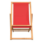 vidaXL Sedia da spiaggia in legno massello di teak, tessuto, pieghevole